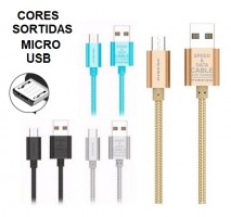 CABO DE DADOS 1,4M (MALHA) COMPAT: MICRO USB - PNV8