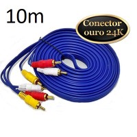 Cabo RCA 3x3 - (Blue Premium)  AV-10,00m