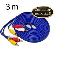 Cabo RCA 3x3 - (Blue Premium)  AV-3,00m