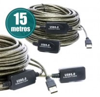 Cabo Extensor USB (m) x  USB (f) 15m "PLUS"