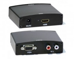 Conversor HDMI x VGA + áudio RCA