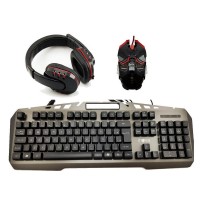 Kit Gamer Teclado + Mouse e Headset - "KMFON 6526"