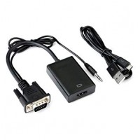 CONVERSOR VGA (M) X HDMI (F) C/ ÁUDIO USB