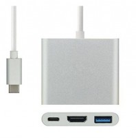 CABO USB TYPE C PARA HDMI (F) / USB 3.0 / TYPE 3.1 - 3 EM 1