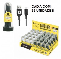 KIT COM 35 CABOS DE DADOS 1M 2,4A MICRO USB SS-YB1V8