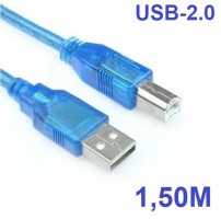 CABO USB AM/BM 2.0 1,50M C/FILTRO AZUL