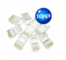 CONECTOR DE REDE RJ45 "CAT5" GRANEL (KIT C/ 10PÇS) - VALOR UNITÁRIO R$0,20