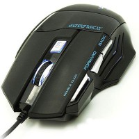 Mouse Gamer USB com iluminação 7 botões e cabo de nylon 6D- GM-700