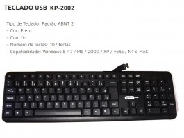 TECLADO USB COM FIO - KP2002