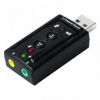 Placa de Som USB 7.1 C/ 1 entrada p/ (Fone e Microfone)