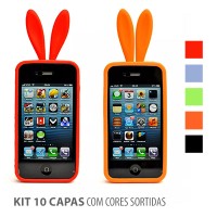 Capa para celular iPhone 4G /  4GS "Coelho" (c/ 10 unid.)